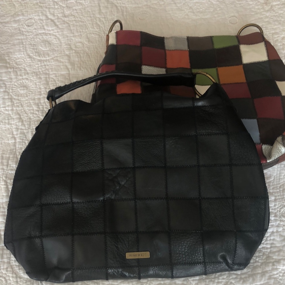 COPY - Patchwork leather satchel in black